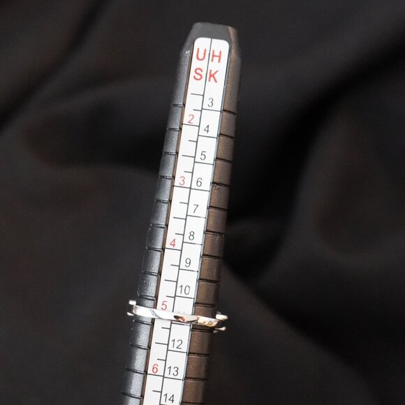 Rhodium Plated Sterling Silver Ring with 5 Light Blue Moissanite Stones - Picture 16 of 16